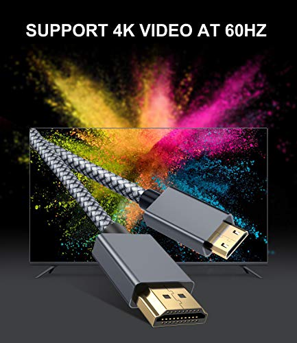 Кабел Elebase Mini HDMI-HDMI 10 фута, 4K 60Hz Mini HDMI, Съвместима с огледално-рефлексен фотоапарат, видео