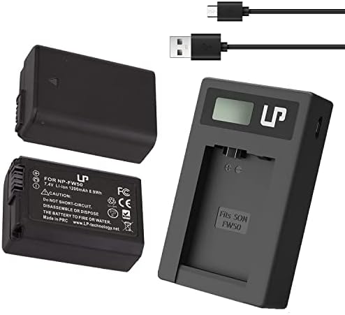Блок батерии и зарядни устройства, NP-FW50, Разменени батерия LP 2-Pack, Двойно зарядно устройство с LCD дисплей,