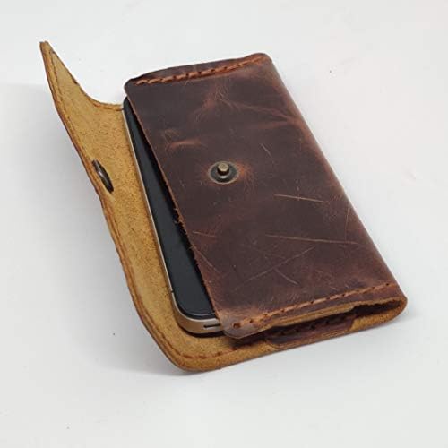 Чанта-кобур от естествена кожа за Oppo A91, Калъф за вашия телефон ръчна изработка от естествена кожа, Изработен