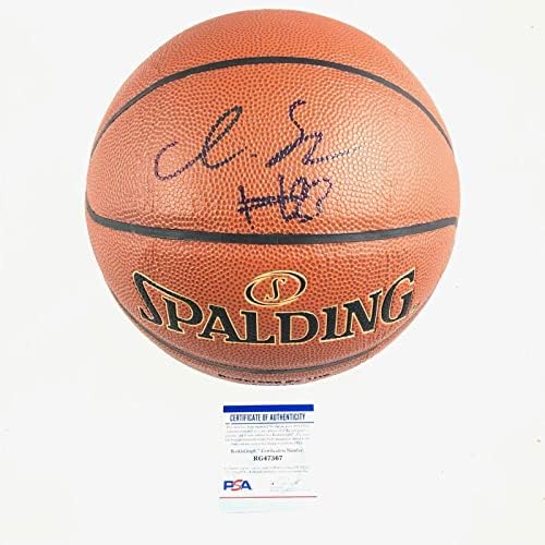 ИСАЯ Стюарт подписа баскетболен договор Spalding Баскетбол PSA/DNA С автограф Detroit Pistons - Баскетболни