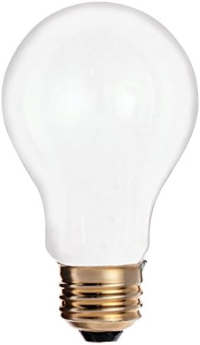 Лампа с нажежаема жичка Satco S3950 A19, Средната Основа, 2 опаковки, Бяла