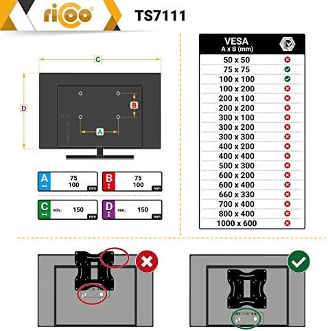 Десктоп определяне на RICOO Dual Monitor TS7111 за 2 плоски екрани с диагонал 13-32 инча или 1 екрана и 1 лаптоп