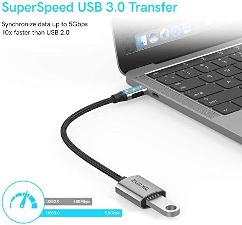 Работи на адаптер Tek Styz USB-C USB 3.0, съвместим с вашия конвертером Asus ROG Phone 5s OTG Type-C/PD USB