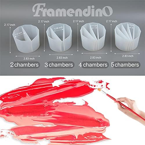 Framendino, 4 Опаковки Силиконови Разделени Чашки за Запълване на боя за Еднократна употреба Fluid Art Разделени