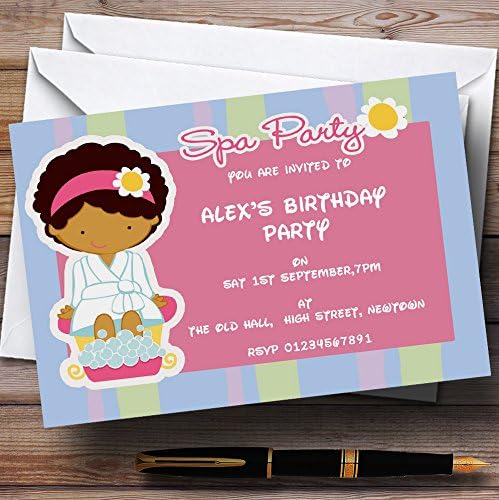 Персонални Покани на рожден Ден в Blue and Spa Pink