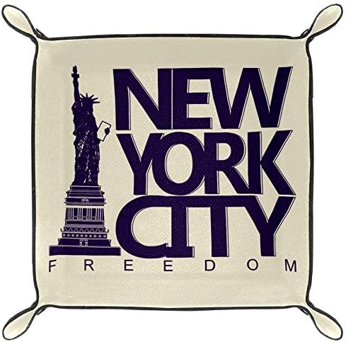 AISSO Тава за Камериер на Статуята на Свободата, Ню Йорк, САЩ, Кожени Тави за Бижута с Принтом, Кутия-Органайзер