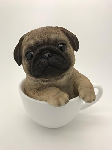 Тихоокеанския Подарък Прибори Очарователен Чаена Чаша Pet Pals Кученце са подбрани Фигурка 5,75 инча (Мопс)