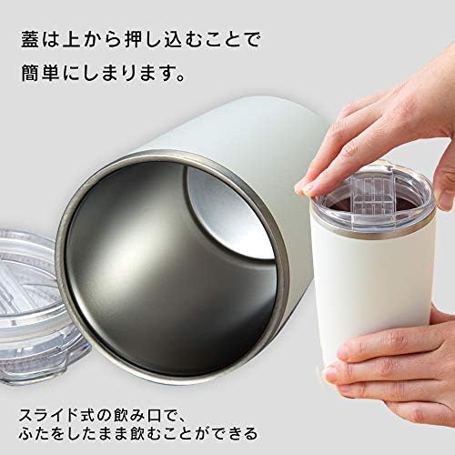 Бутилка-чаша Iris Ohyama Cafe Days CD-LT370, Бяла, 0,1 течни унции (0,37 л)