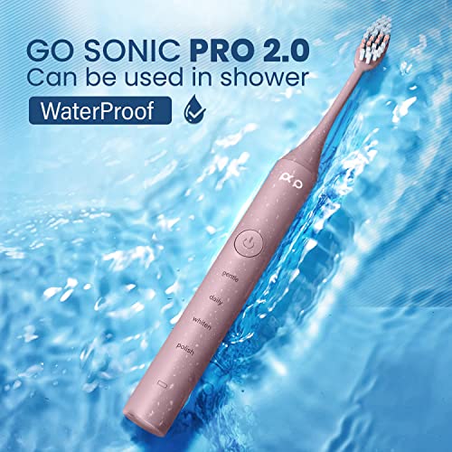 Електрическа четка за зъби Pop Sonic Pro 2.0 (розово), Ултразвукова четка за Зъби | 45 000 VPM | Електрическа