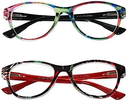 Hyyiyun 2 двойки Бифокальных Очила За Четене Женски С Пружинным тръба на шарнирна Връзка Cateye Дизайнерски
