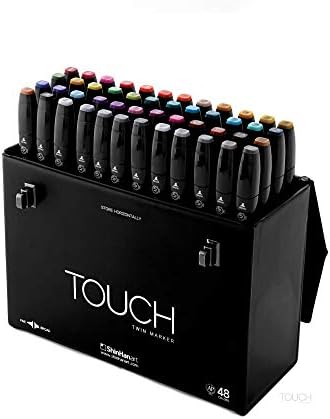 Набор от маркери ShinHan Art Touch Twin Tip, Маркери с тънък и широк на върха, 48 цвята (1104800)
