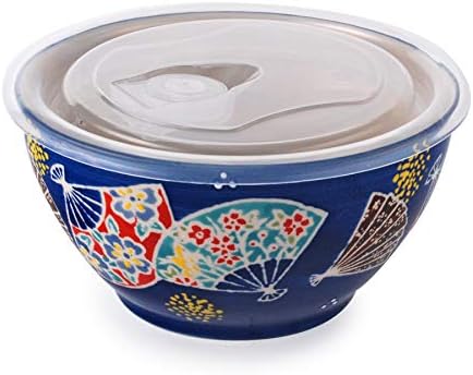 Колекция Hinomaru Комплект от 3 Керамични мисок за микровълнова печка С Вентилирани капак е Идеално За готвене,