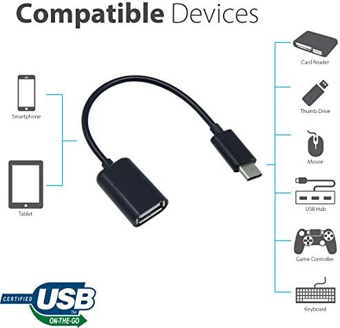 Адаптер за USB OTG-C 3.0 е обратно Съвместим с вашето устройство LG Tone Free Wireless Charge FN5W за бърза