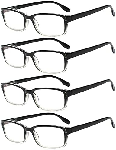 Kerecsen 4 Опаковки Очила за четене за Жени /Мъже, Очила за Четене на Пролетта Панти, по-Леки Очила