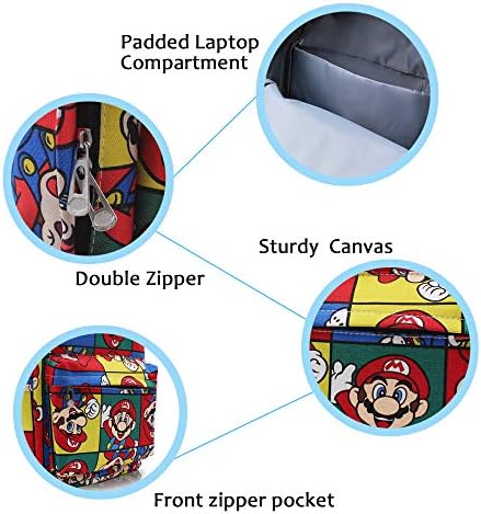 Случайни раница FINEX Super Mario Brother Bros от платно с Отделение за лаптоп 15 инча
