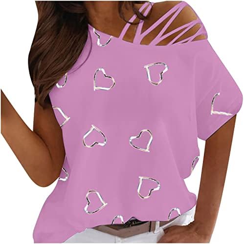 Лятна Есенна Тениска за Момичета 2023, Модни Дрехи, Без Презрамки, с Къс ръкав, Блуза с Кръгло деколте и шарките