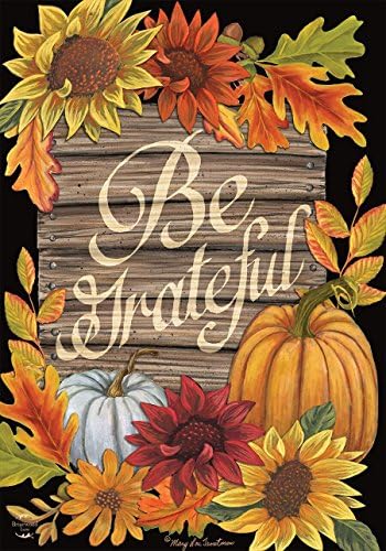 Бъдете Благодарни на Есенния Градински Флаг Деня на Благодарността Цвете Есента на 12.5 x 18