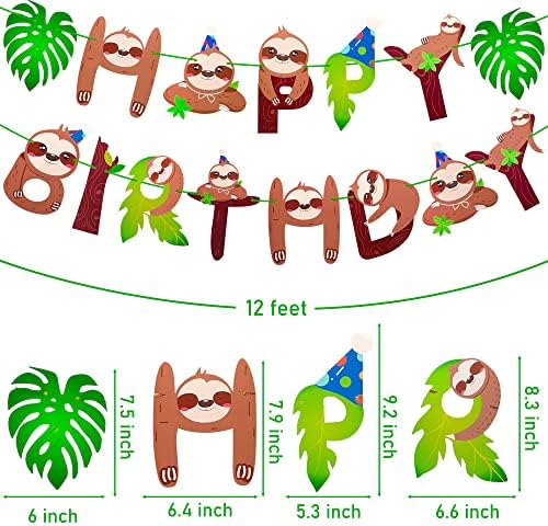 Ленивец Украса за Парти в чест на рождения Ден на Ленивец честит Рожден Ден на Банер за Анимационни Животни