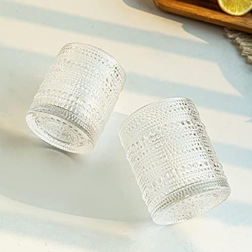 Стъклени чаши, комплект от 4 пури в ограничени бройки чаши за пиене, прозрачна стъклена чаша с пирони, стъклена