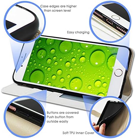 за iPhone 8 Plus, iPhone 7 Plus, калъф-книжка с панти капак за телефон, A23001 зелено водно конче 23001