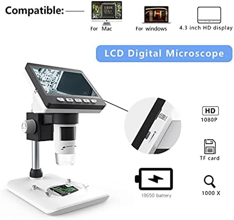 XXXDXDP Многофункционален Дигитален LCD Настолен Микроскоп Преносим 4.3 инча(а) а) Електронен Биологичен Микроскоп