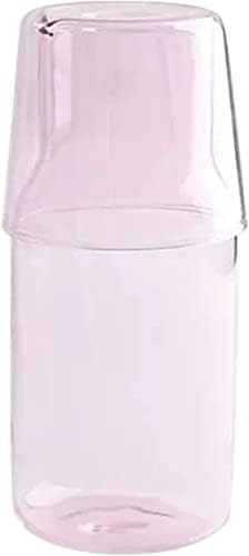 Нощни Набор от Графинов за вода със Стъклена чаша, Гарафа за вода с чаша, Кана за прозрачен сок, Гарафа за вода