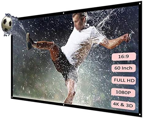 LIRUXUN 60/72/84/100/120 Инчов Прожекционен екран Диагонал на екрана 16:9 от бял dacron, монтиран на стената Видеопроекционный Екран за домашно кино (размер: 120 см)