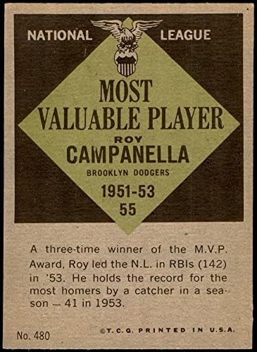 1961 Начело 480 Най-ценен играч на Лос Анджелис Доджърс Рой Кампанела (Бейзболна картичка), БИВШ играч на