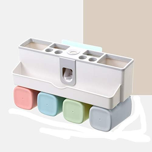 TFIIEXFL Притежателя на четка за зъби с Чаши Автоматична Сокоизстисквачка за Паста за зъби, Опаковка Монтиране