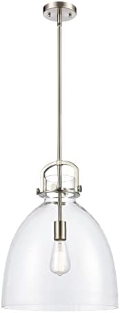 Иновативен лампа 412-1S-BB-14CL Newton - 14 One Light Mini месинг с матово покритие и прозрачен купольным стъкло