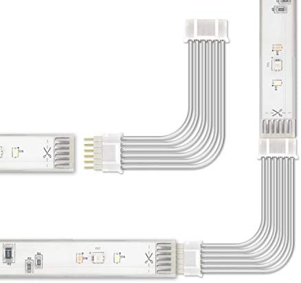 Гъвкав ъглов конектор за свързване на кабел за Philips Hue Lightstrip Plus (3 инча, 75 мм, 5 опаковки, бял)